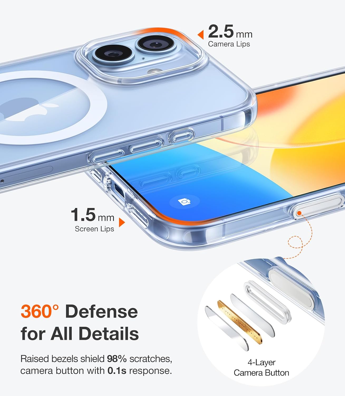 TORRAS Magnetic Shockproof for iPhone 17 case Anti-Yellowing, Crystal Clear